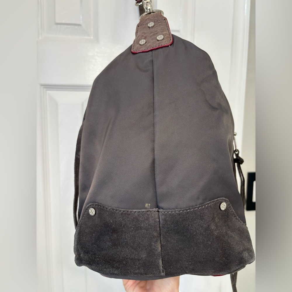 ✨MZ WALLACE Josie Bedford Nylon Grey Satchel/Large Bag Suede & Leather Trim - Picture 13 of 15